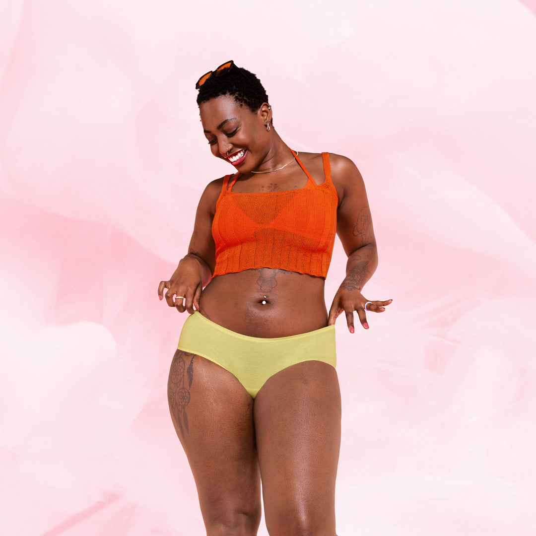 ComfortFit Essentials Hipster Riklig Mens, ekologiska bomullsmenstrosor med hög midja.