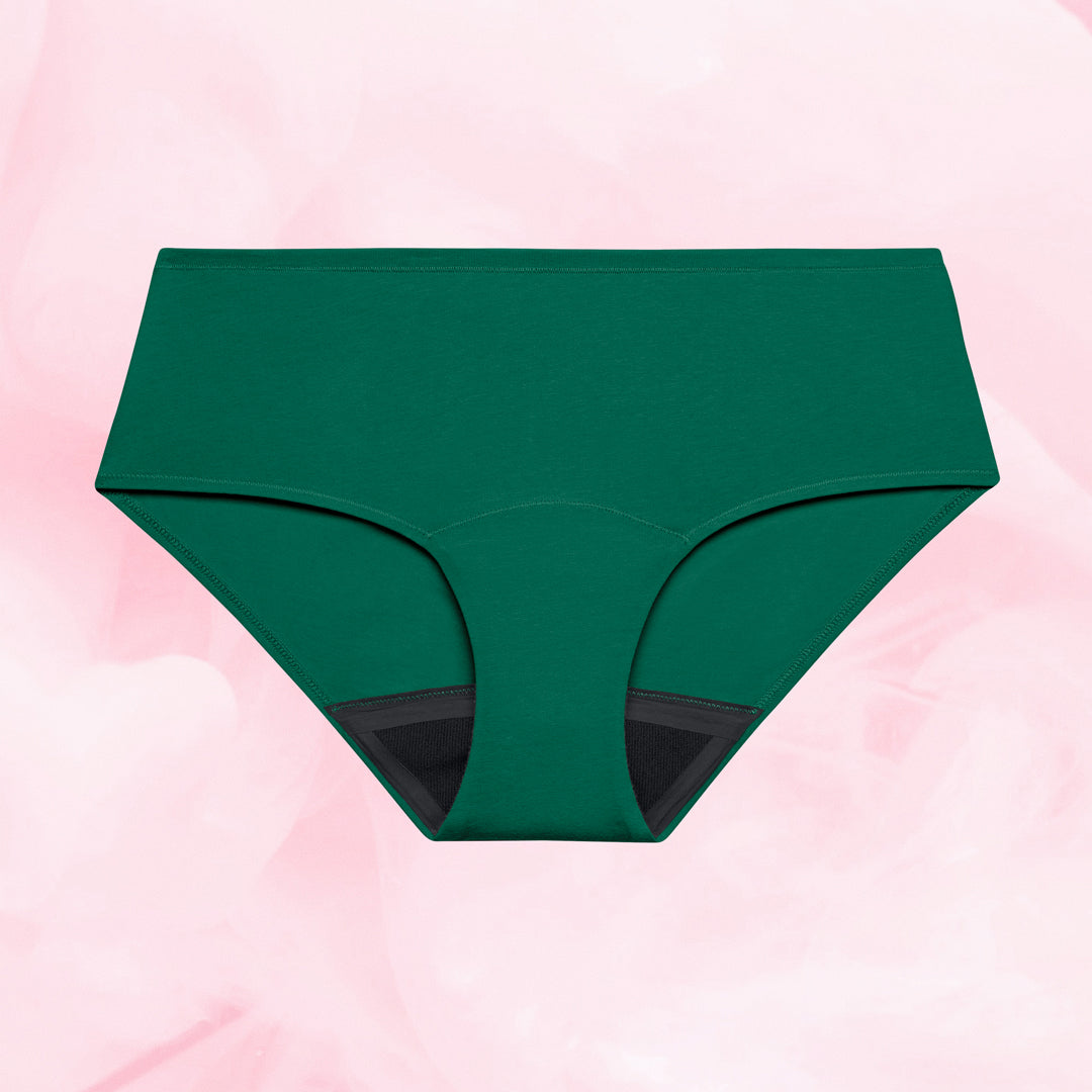 ComfortFit Essentials Hipster Måttlig Mens; ekologiska, supermjuka, andningsbara menstrosor.