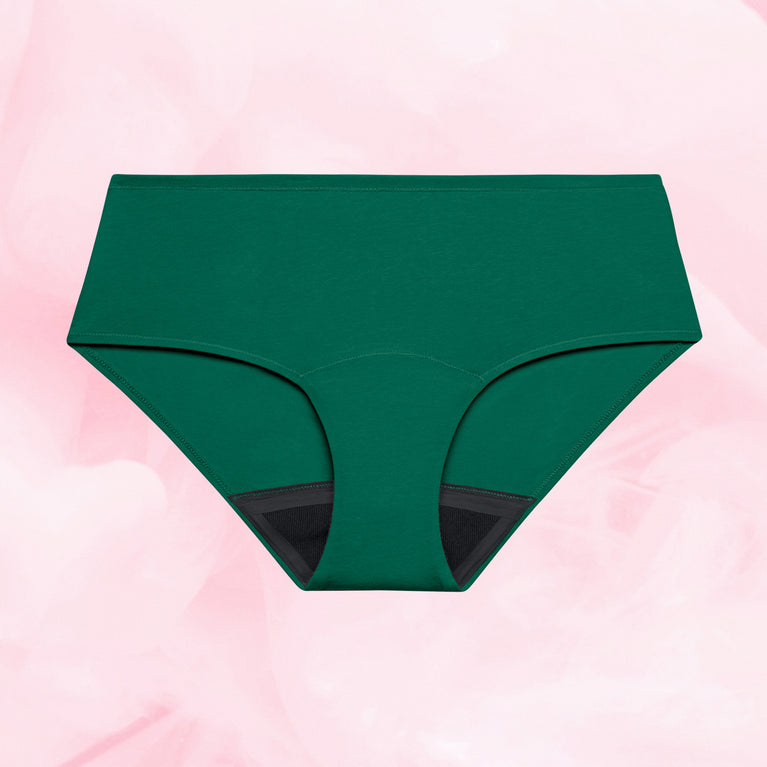 ComfortFit Essentials Hipster Måttlig Mens; ekologiska, supermjuka, andningsbara menstrosor.