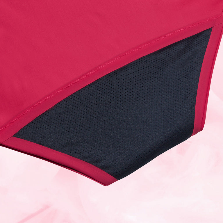 Hög midja blommig Riklig Mens Menstrosa med spetsdetaljer, bekväma och absorberande.