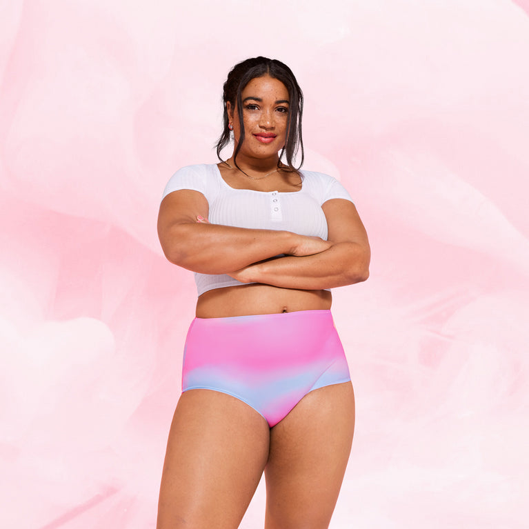 High Waist Måttlig Mens Menstrosa från Libresse, designade för bekväm, absorberande användning under menstruation.