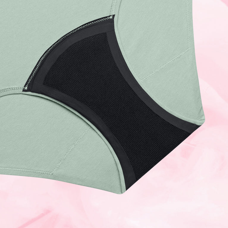 ComfortFit Essentials Hipster Måttlig Mens, ekologiska, absorberande och andningsbara menstrosor.