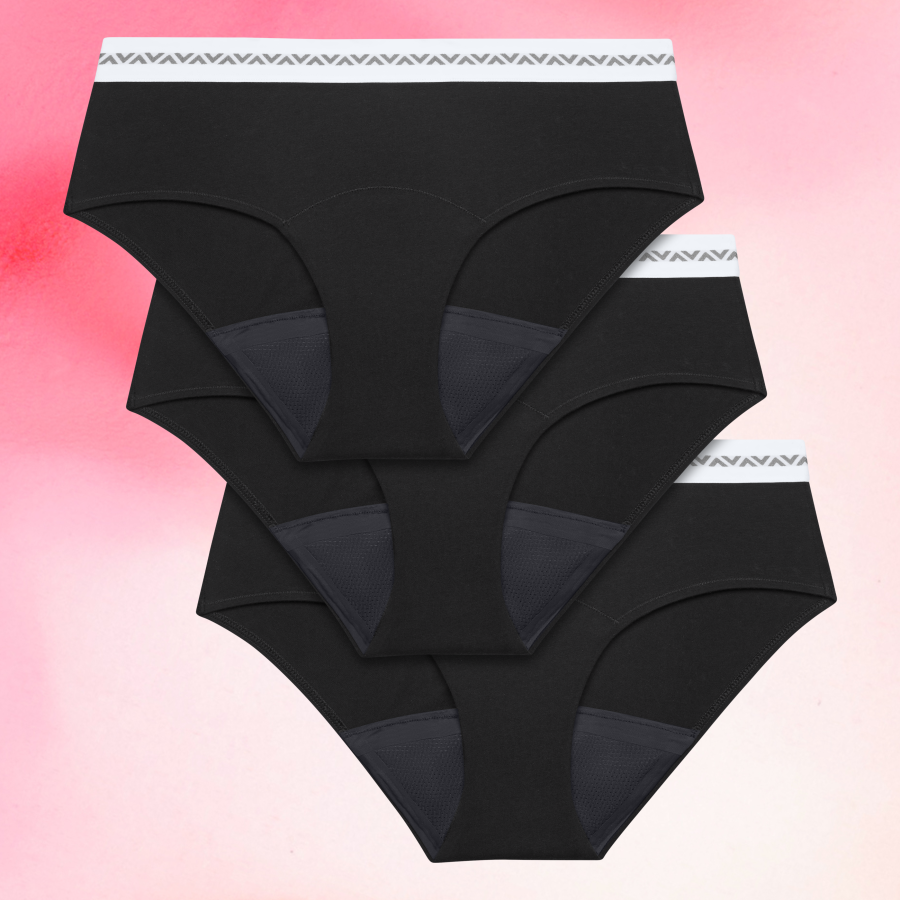 Period Underwear
      Riklig mensessentials-hipster-logo-3-pack-heavy-menstrosor