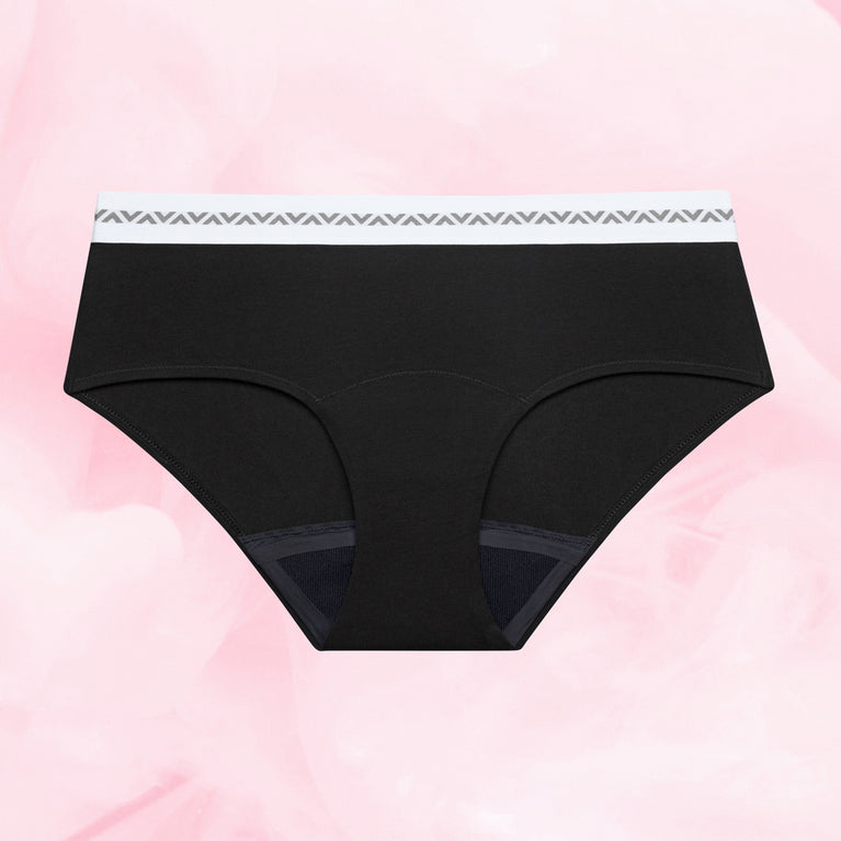 Essentials Hipster Logo (3 Pack) Måttlig Mens Menstrosor i svart.
