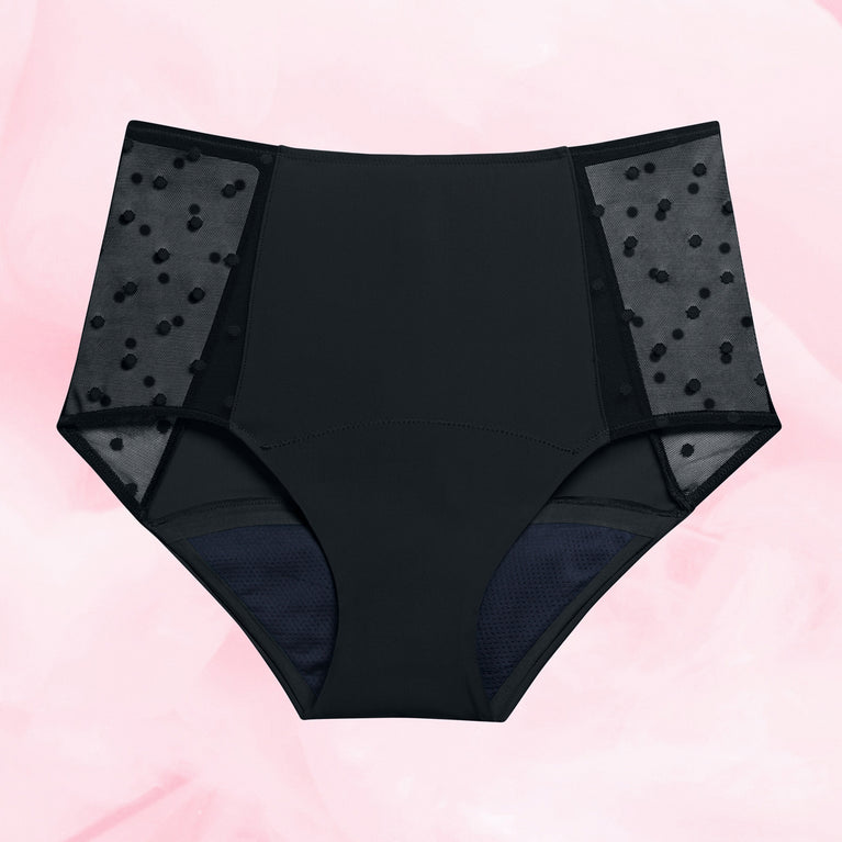 High Waist Dots Riklig Mens Menstrosa med hög midja och prickiga sidor.