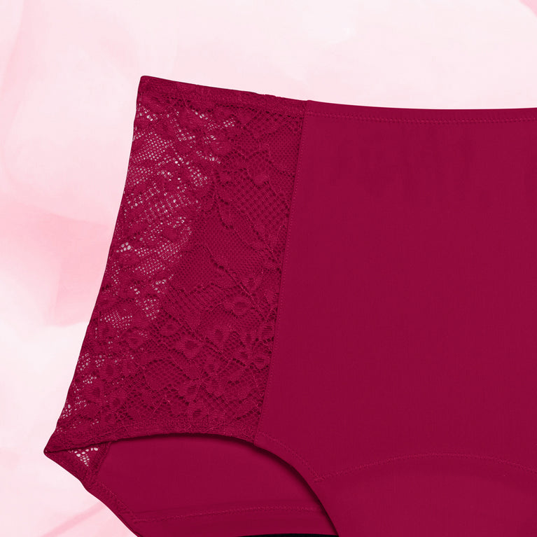 High Waist Floral Riklig Mens Menstrosa med hög midja och blommönstrad spets.