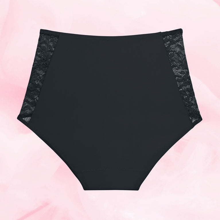 High Waist Floral Lite Mens Menstrosa med hög midja och blommig spets.