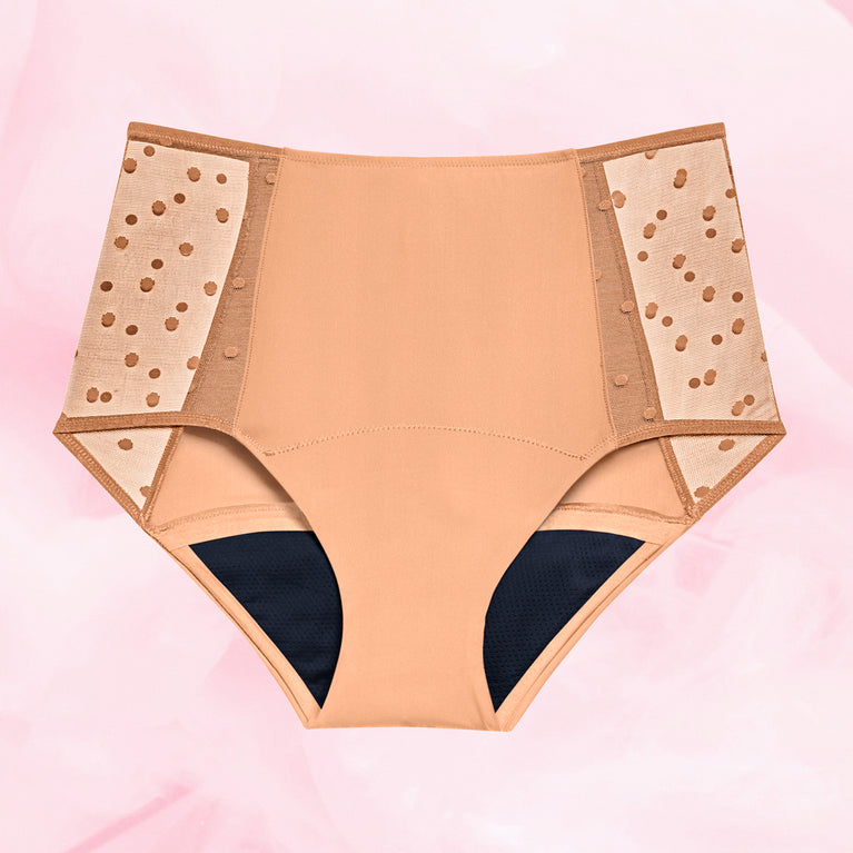 High Waist Dots Riklig Mens Menstrosa med hög midja och prickiga sidor.