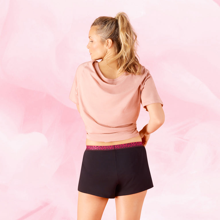 Sleepwear Shorts Menstrosor med förlängd gren för nattskydd.