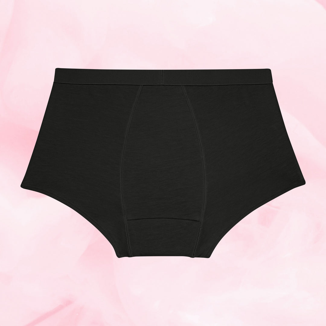 Teens Boxer Måttlig Mens 5-pack, svart högmidjade trosor.