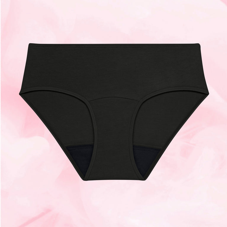 Teens on the go Set: Svarta hipstertrosor för menstruation.