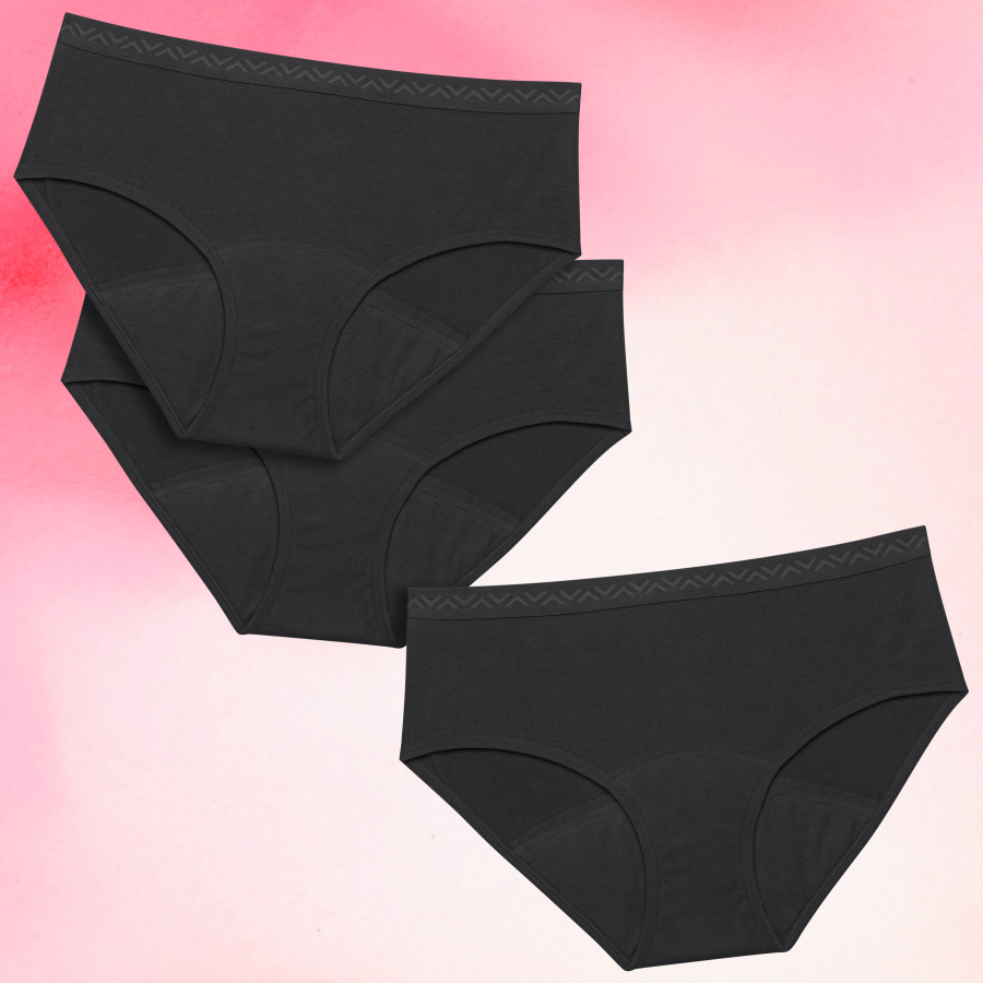 Period Underwear
      Lite, mellan och mycket mensteen-hipster-mixat-3-pack-menstrosor
