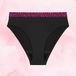ComfortFit High Leg Riklig Mens svart bikini-trosa med rosa resår.
