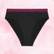 ComfortFit High Leg Lite Mens, svarta menstrosor med rosa/svart resår.
