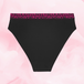 ComfortFit High Leg Måttlig Mens i svart med BLOODY LOVELY midjeband.