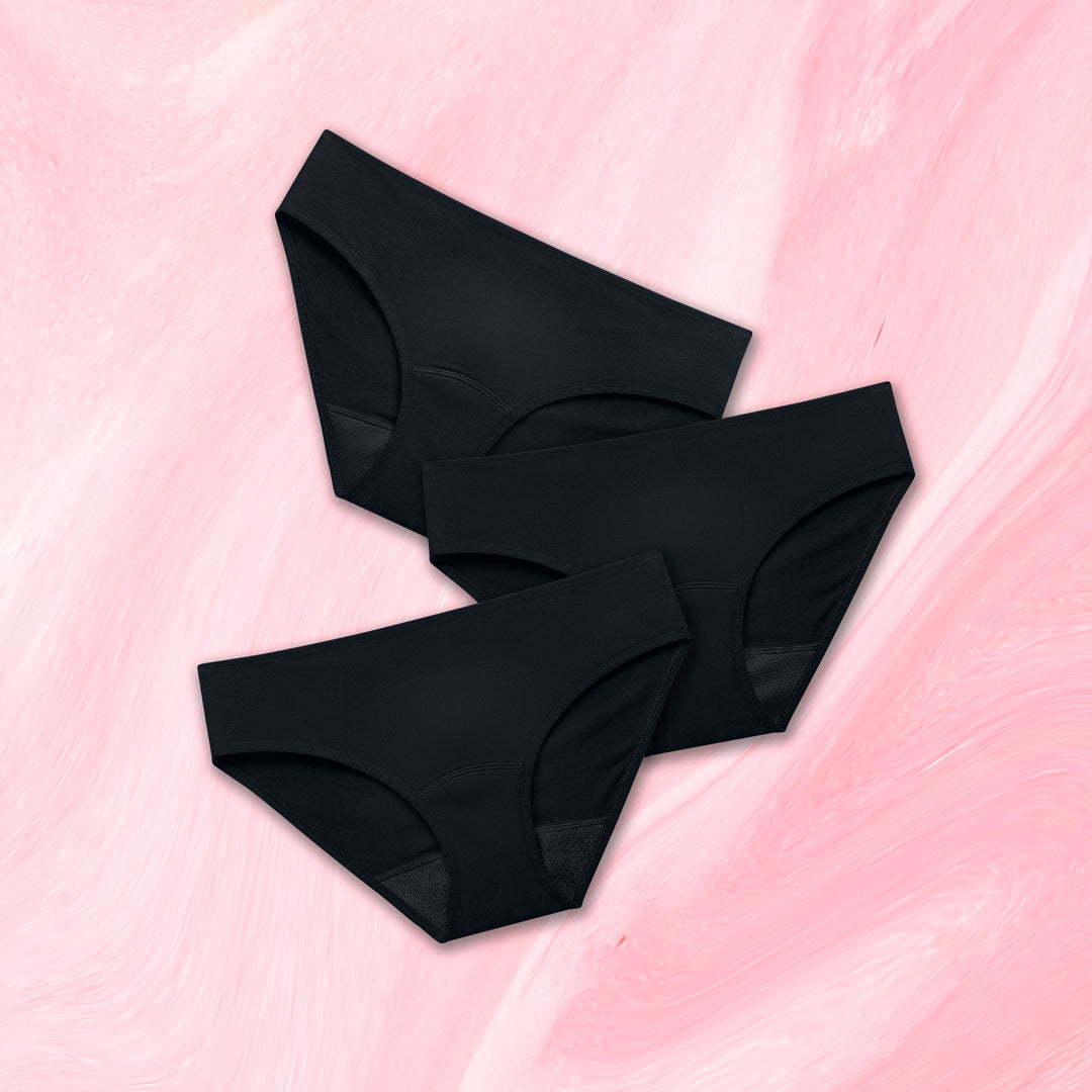 Period Underwear
      Lite, mellan och mycket menscotton-period-pants-starter-pack